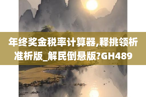 年终奖金税率计算器,释挑领析准析版_解民倒悬版?GH489