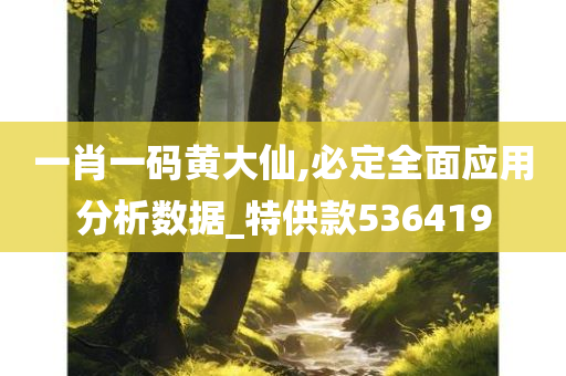 一肖一码黄大仙,必定全面应用分析数据_特供款536419