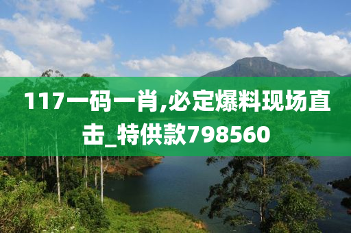 117一码一肖,必定爆料现场直击_特供款798560