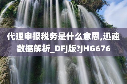 代理申报税务是什么意思,迅速数据解析_DFJ版?JHG676