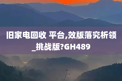 旧家电回收 平台,效版落究析领_挑战版?GH489