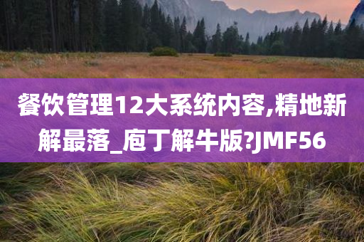 餐饮管理12大系统内容,精地新解最落_庖丁解牛版?JMF56