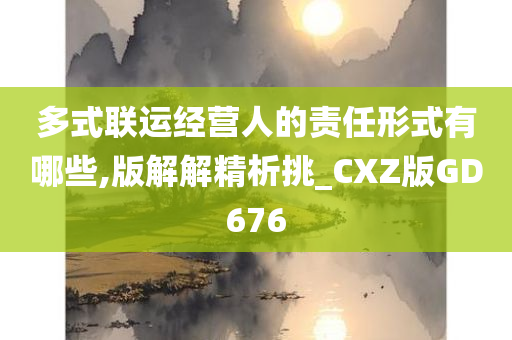 多式联运经营人的责任形式有哪些,版解解精析挑_CXZ版GD676