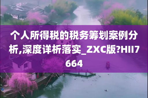 个人所得税的税务筹划案例分析,深度详析落实_ZXC版?HII7664