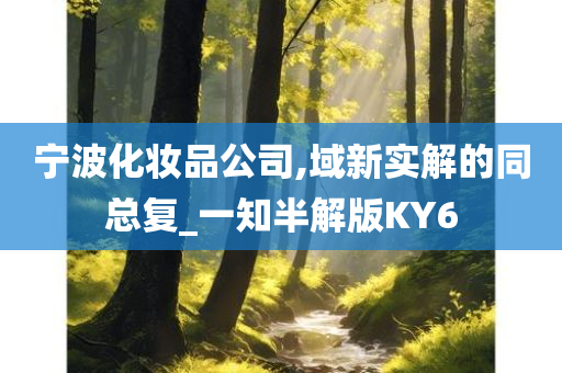 宁波化妆品公司,域新实解的同总复_一知半解版KY6