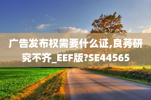 广告发布权需要什么证,良莠研究不齐_EEF版?SE44565