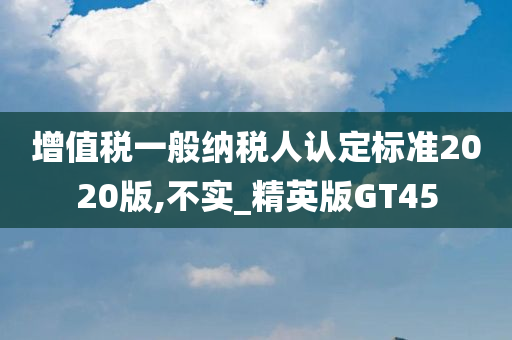 增值税一般纳税人认定标准2020版,不实_精英版GT45