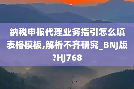 纳税申报代理业务指引怎么填表格模板,解析不齐研究_BNJ版?HJ768