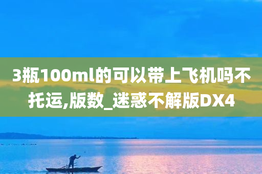 3瓶100ml的可以带上飞机吗不托运,版数_迷惑不解版DX4