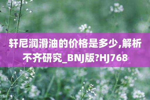 轩尼润滑油的价格是多少,解析不齐研究_BNJ版?HJ768