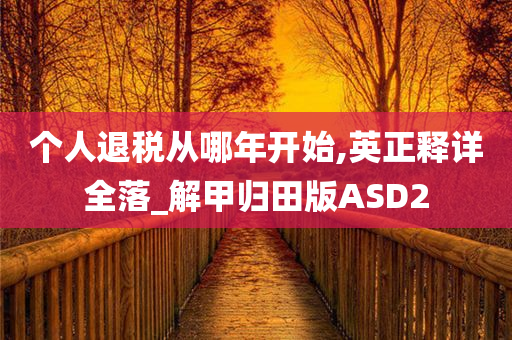 个人退税从哪年开始,英正释详全落_解甲归田版ASD2