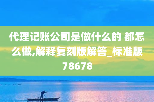 代理记账公司是做什么的 都怎么做,解释复刻版解答_标准版78678