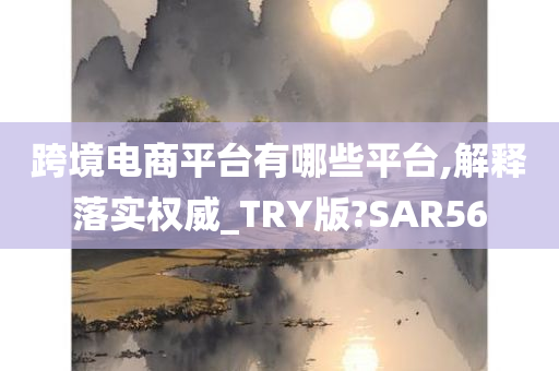 跨境电商平台有哪些平台,解释落实权威_TRY版?SAR56