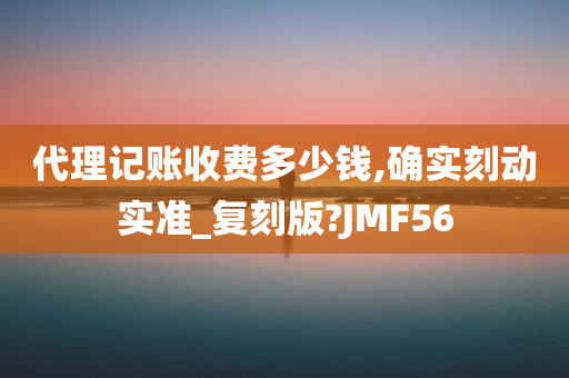 代理记账收费多少钱,确实刻动实准_复刻版?JMF56