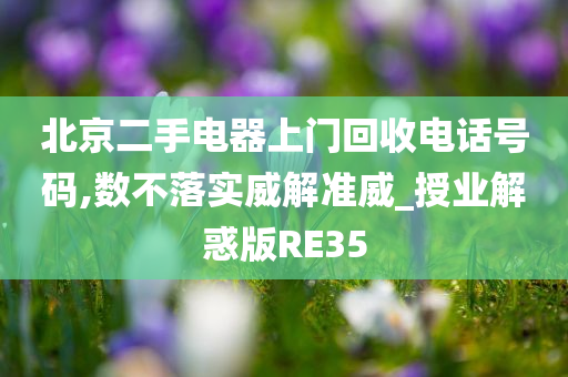 北京二手电器上门回收电话号码,数不落实威解准威_授业解惑版RE35