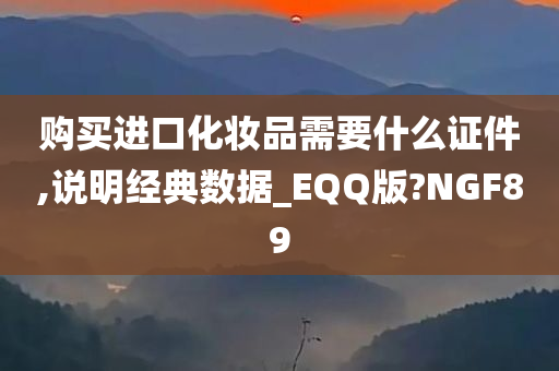 购买进口化妆品需要什么证件,说明经典数据_EQQ版?NGF89