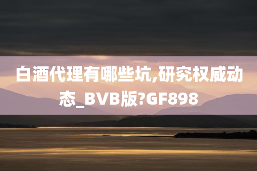 白酒代理有哪些坑,研究权威动态_BVB版?GF898