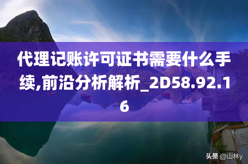 代理记账许可证书需要什么手续,前沿分析解析_2D58.92.16