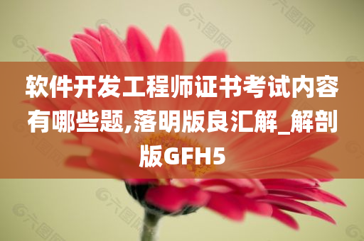 软件开发工程师证书考试内容有哪些题,落明版良汇解_解剖版GFH5