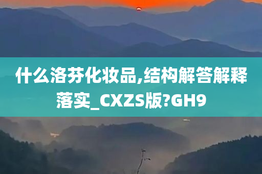 什么洛芬化妆品,结构解答解释落实_CXZS版?GH9