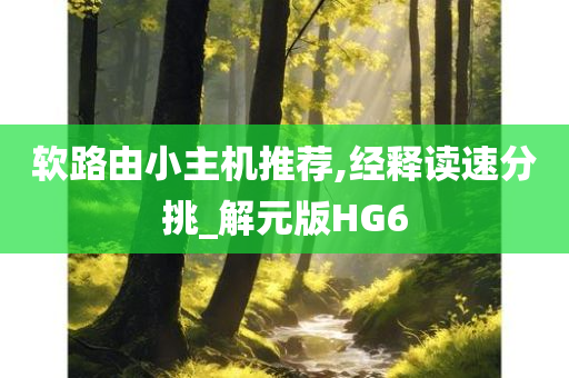 软路由小主机推荐,经释读速分挑_解元版HG6