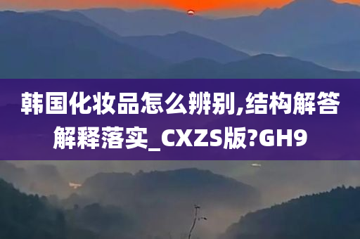 韩国化妆品怎么辨别,结构解答解释落实_CXZS版?GH9