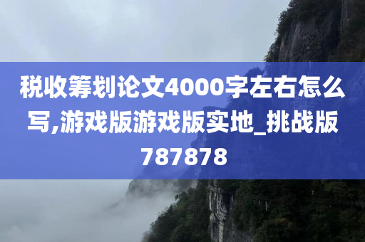 税收筹划论文4000字左右怎么写,游戏版游戏版实地_挑战版787878