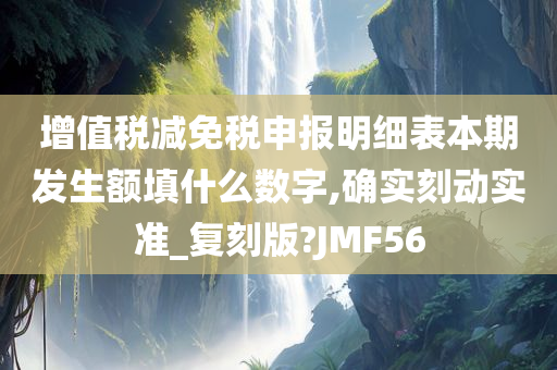 增值税减免税申报明细表本期发生额填什么数字,确实刻动实准_复刻版?JMF56