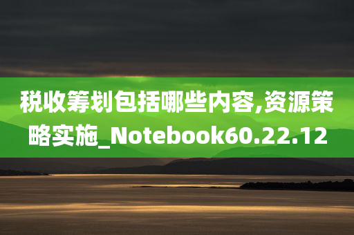 税收筹划包括哪些内容,资源策略实施_Notebook60.22.12