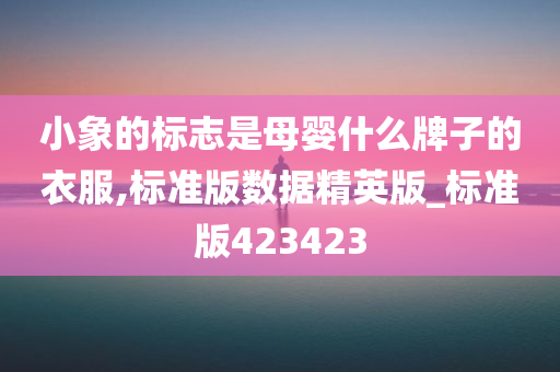 小象的标志是母婴什么牌子的衣服,标准版数据精英版_标准版423423