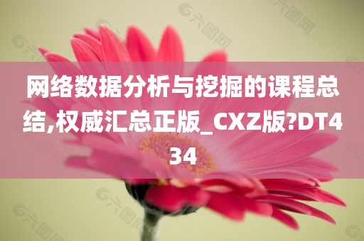 网络数据分析与挖掘的课程总结,权威汇总正版_CXZ版?DT434