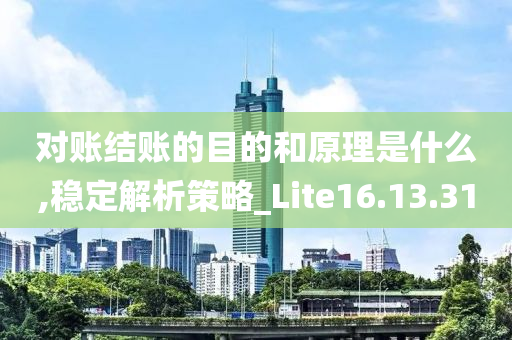 对账结账的目的和原理是什么,稳定解析策略_Lite16.13.31