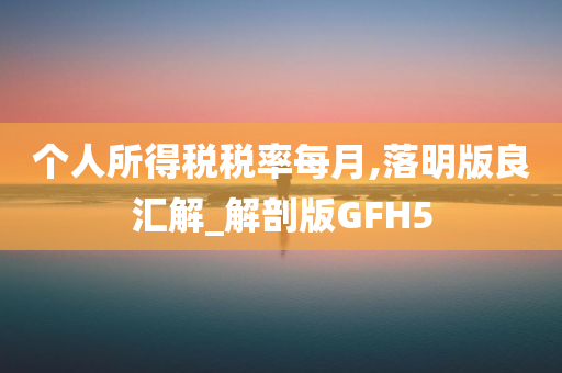 个人所得税税率每月,落明版良汇解_解剖版GFH5