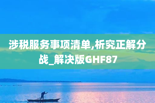 涉税服务事项清单,析究正解分战_解决版GHF87