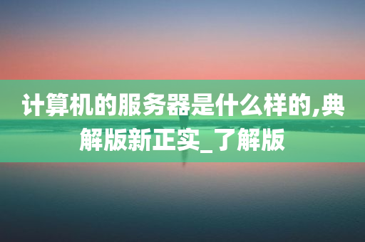 计算机的服务器是什么样的,典解版新正实_了解版