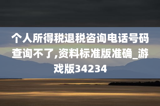 个人所得税退税咨询电话号码查询不了,资料标准版准确_游戏版34234