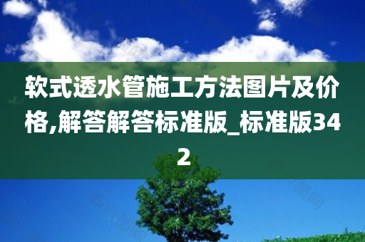 软式透水管施工方法图片及价格,解答解答标准版_标准版342