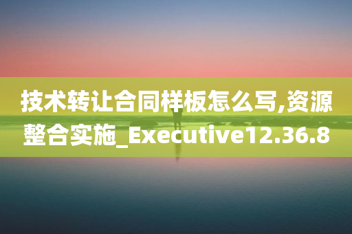 技术转让合同样板怎么写,资源整合实施_Executive12.36.80