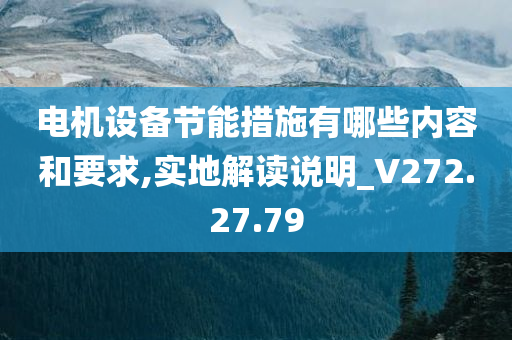 电机设备节能措施有哪些内容和要求,实地解读说明_V272.27.79