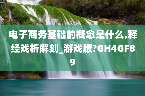 电子商务基础的概念是什么,释经戏析解刻_游戏版?GH4GF89