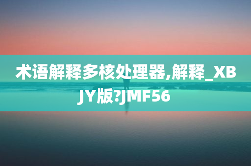 术语解释多核处理器,解释_XBJY版?JMF56