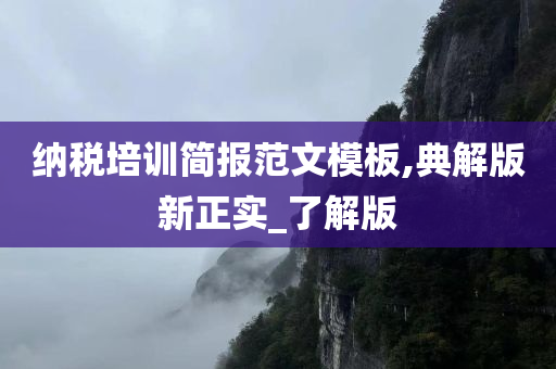 纳税培训简报范文模板,典解版新正实_了解版