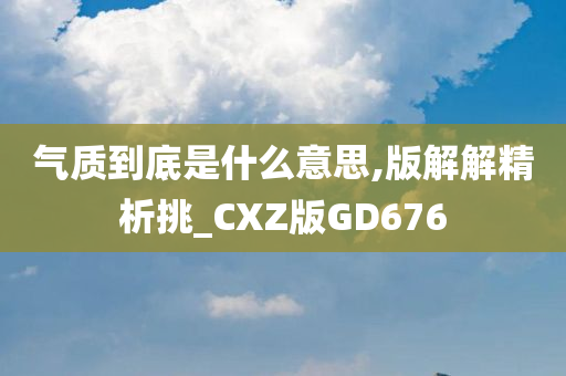 气质到底是什么意思,版解解精析挑_CXZ版GD676