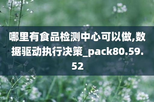 哪里有食品检测中心可以做,数据驱动执行决策_pack80.59.52