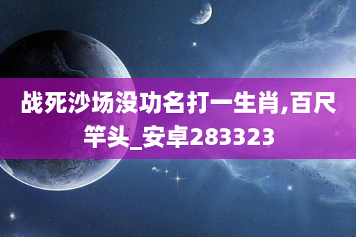 战死沙场没功名打一生肖,百尺竿头_安卓283323