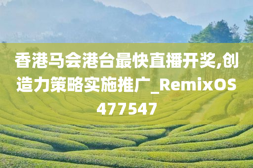 香港马会港台最快直播开奖,创造力策略实施推广_RemixOS477547