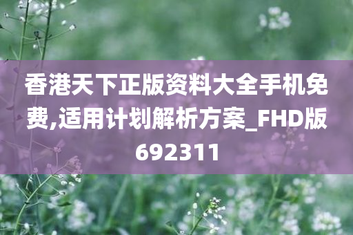 香港天下正版资料大全手机免费,适用计划解析方案_FHD版692311