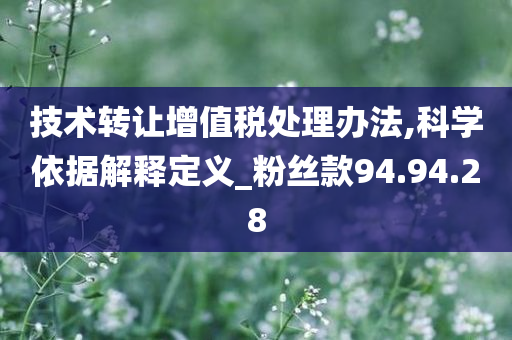 技术转让增值税处理办法,科学依据解释定义_粉丝款94.94.28