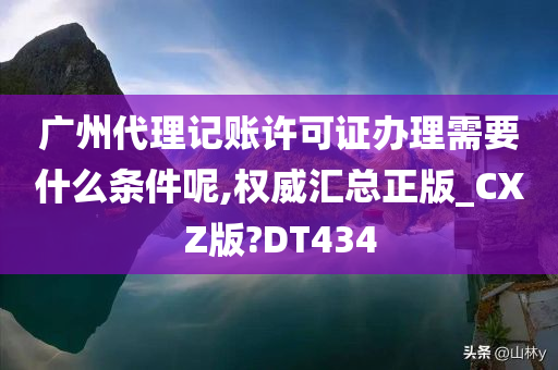 广州代理记账许可证办理需要什么条件呢,权威汇总正版_CXZ版?DT434