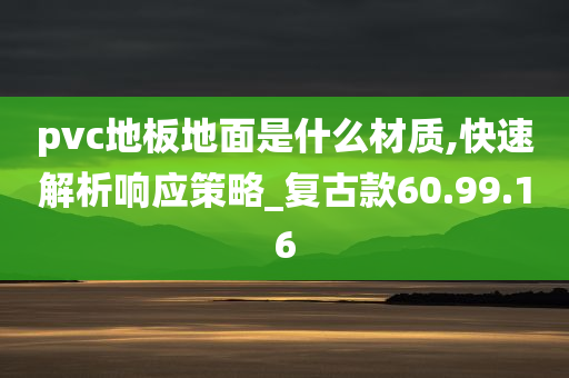 pvc地板地面是什么材质,快速解析响应策略_复古款60.99.16